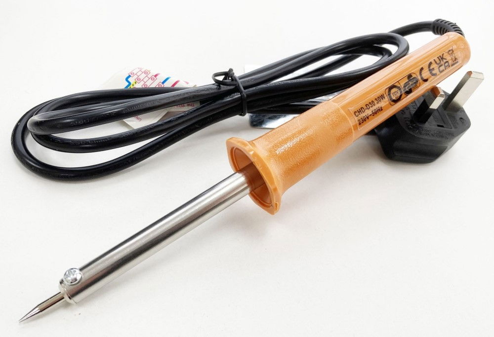SOLDER IRON 30w 220v SCREWDRIVER TIP UK PLUG - TOOLZONE KDPHB278 thumbnail 3
