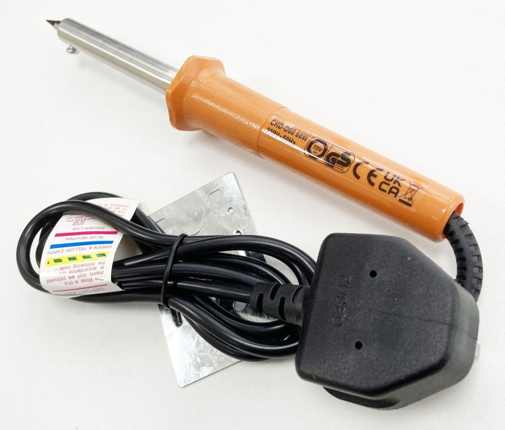SOLDER IRON 60w 230v SCREWDRIVER TIP UK PLUG - TOOLZONE KDPHB279 thumbnail 4