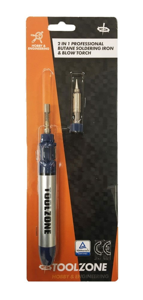 BUTANE SOLDER PENCIL TORCH 2 IN 1 GAS POWERED - TOOLZONE KDPHB288 thumbnail 2