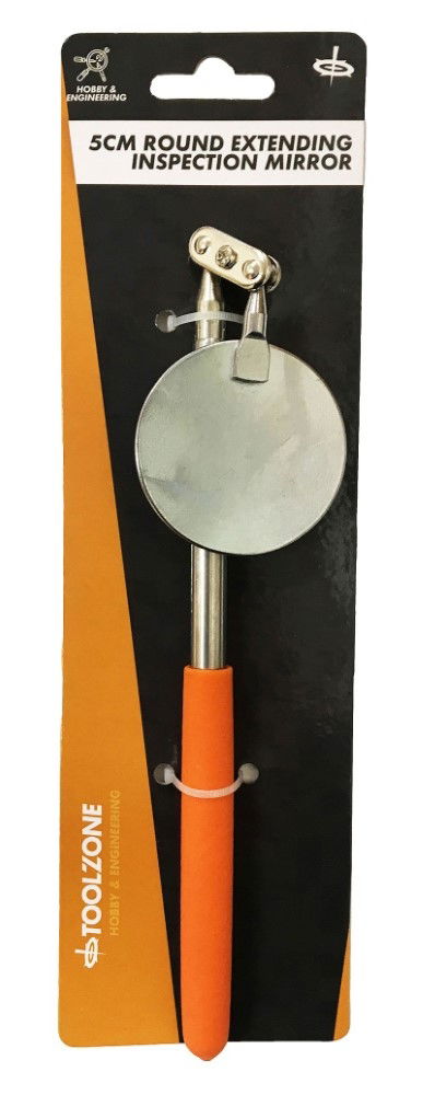 INSPECTION MIRROR ROUND 5cm TELESCOPIC EXTENDS 19-36cm - TOOLZONE KDPHB322 thumbnail 2