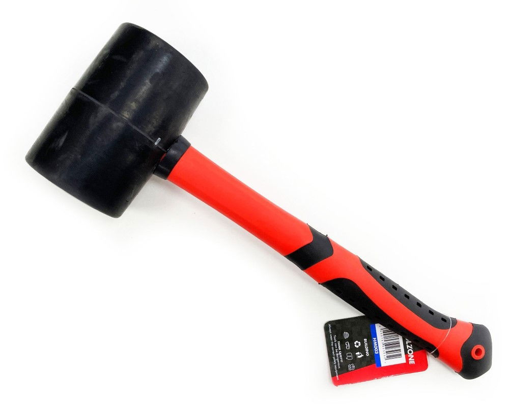 RUBBER MALLET 48oz FIBRE HANDLE BLACK HEAD - TOOLZONE KDPHM003 thumbnail 2