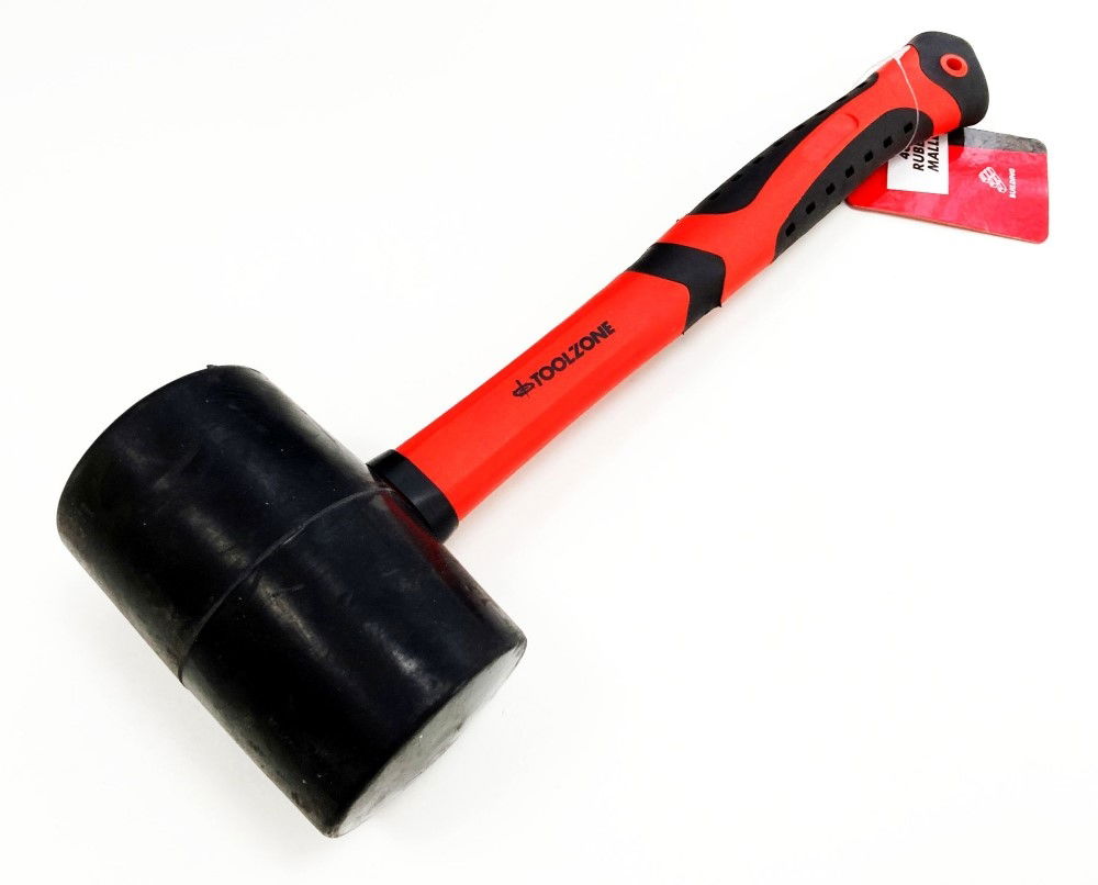 RUBBER MALLET 48oz FIBRE HANDLE BLACK HEAD - TOOLZONE KDPHM003 thumbnail 3