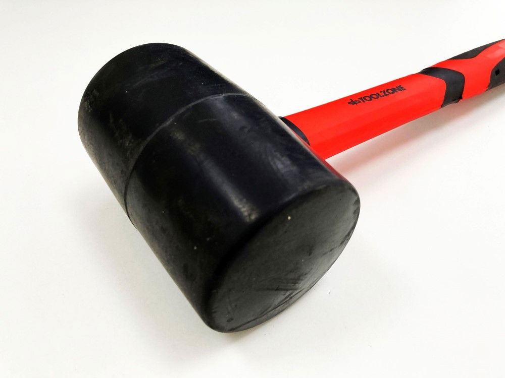 RUBBER MALLET 48oz FIBRE HANDLE BLACK HEAD - TOOLZONE KDPHM003 thumbnail 4