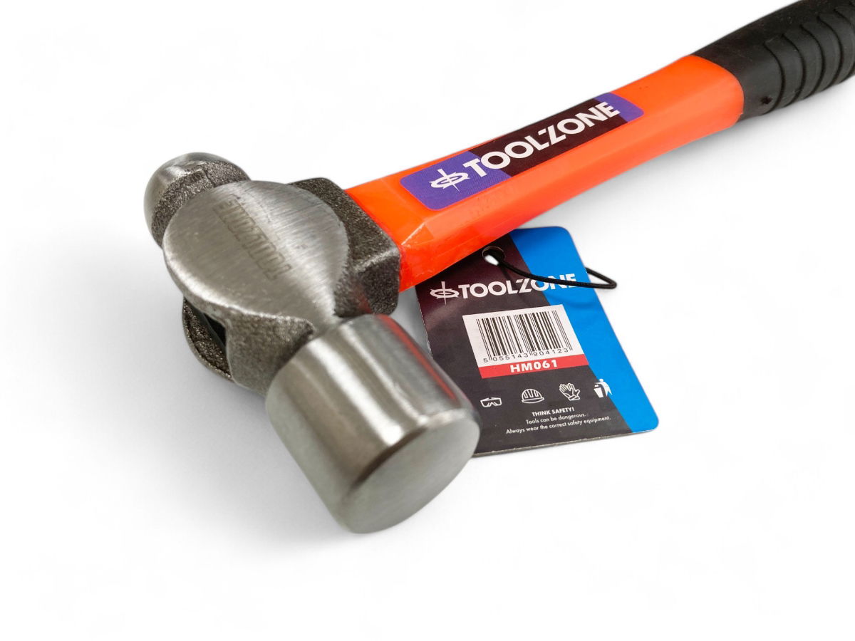 BALL PEIN HAMMER 8oz 70% FIBRE HANDLE ORANGE 280mm - TOOLZONE KDPHM061 thumbnail 3