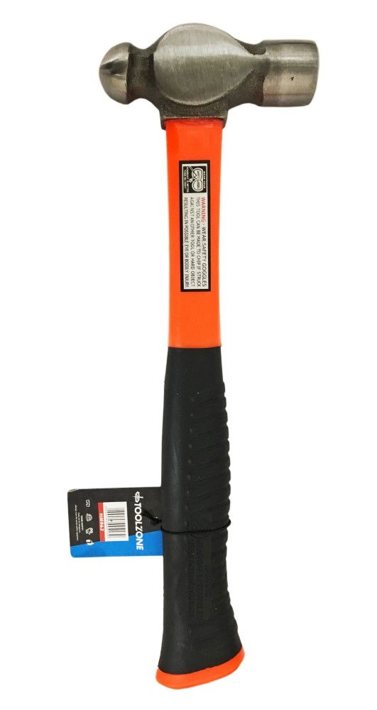 BALL PEIN HAMMER 16oz 70% FIBRE HANDLE ORANGE 330mm - TOOLZONE KDPHM062 thumbnail 3