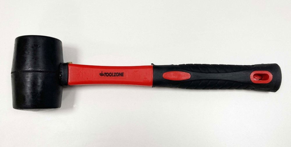 RUBBER MALLET 16oz BLACK FIBREGLASS HANDLE 350mm - TOOLZONE KDPHM107 thumbnail 2