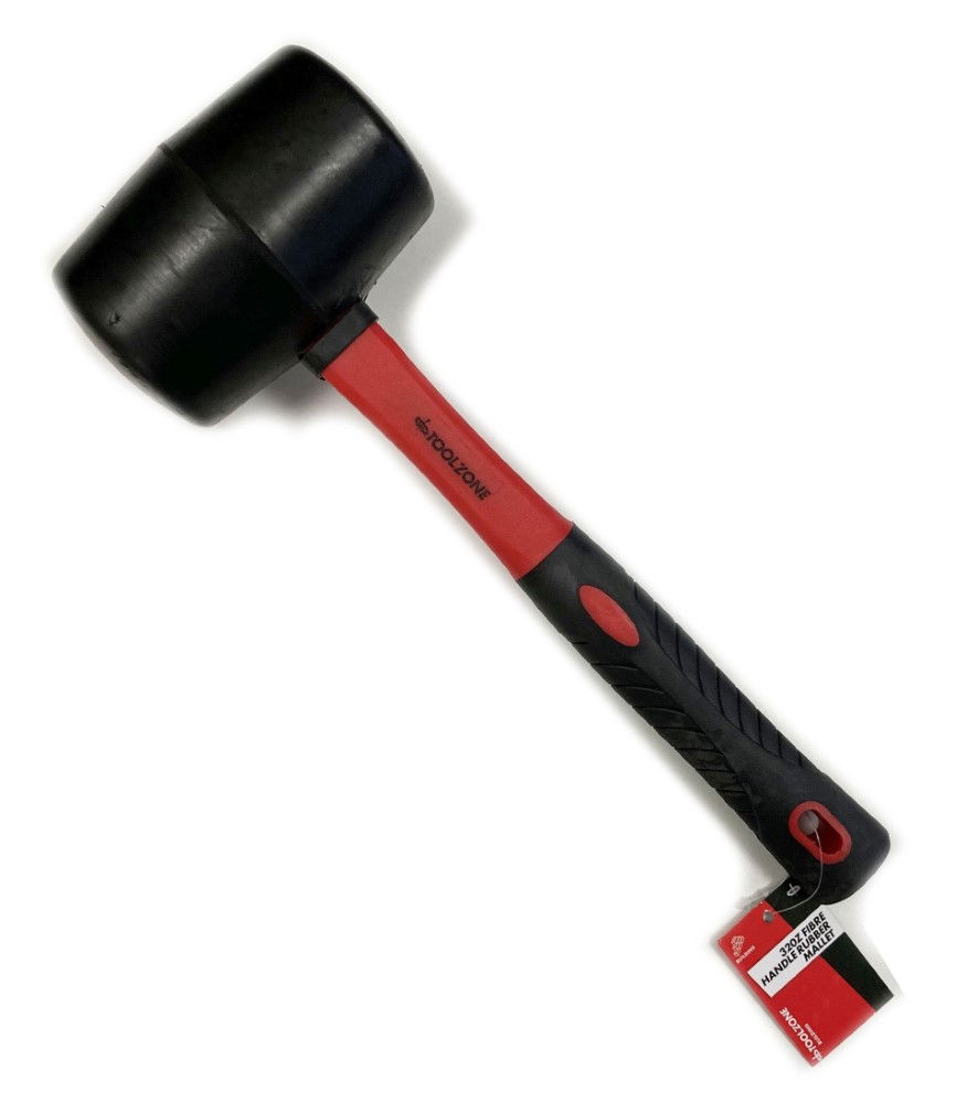 RUBBER MALLET 32oz BLACK FIBREGLASS HANDLE 350mm - TOOLZONE KDPHM108 thumbnail 2