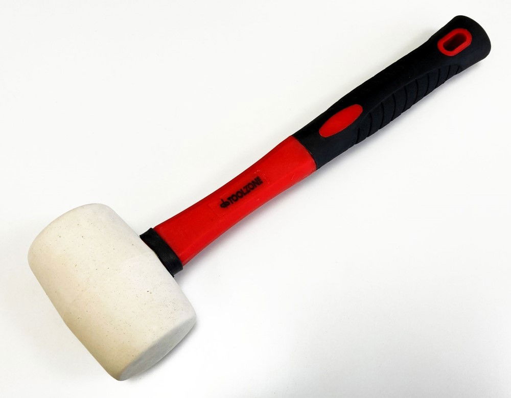 RUBBER MALLET 16oz WHITE FIBREGLASS HANDLE 350mm - TOOLZONE KDPHM110 thumbnail 2