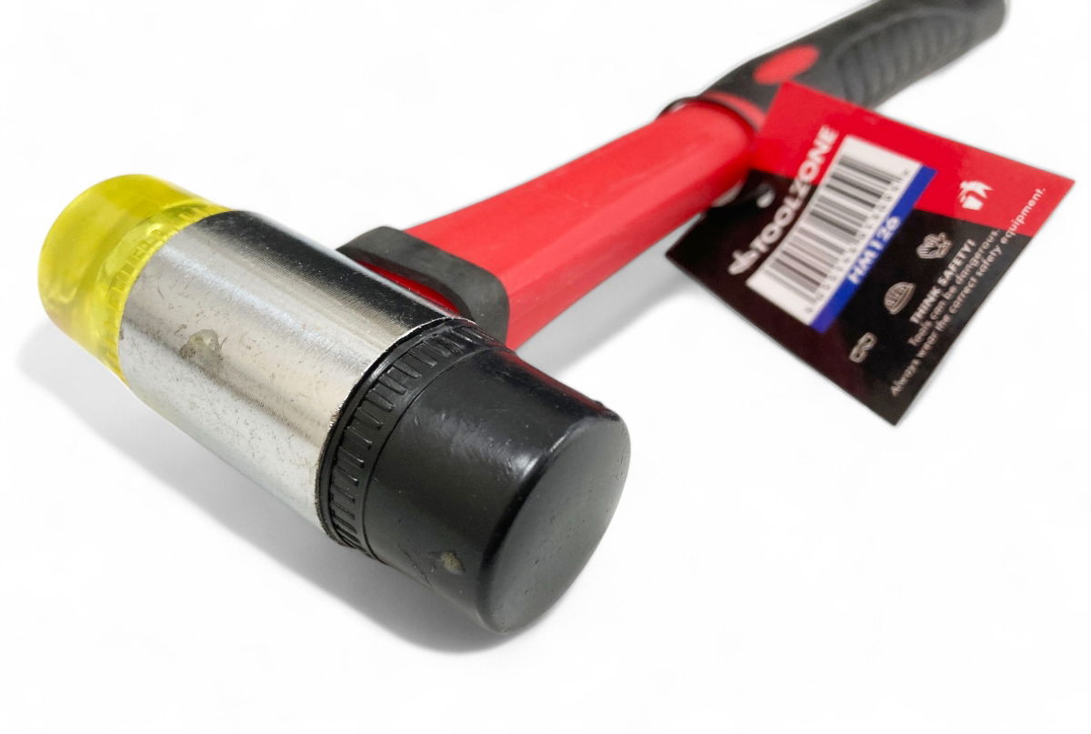 MALLET RUBBER AND NYLON HEAD 30mm FIBREGLASS HANDLE 290mm - TOOLZONE KDPHM126 thumbnail 4