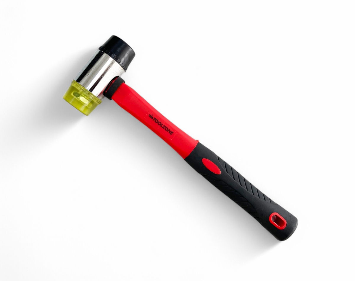HAMMER RUBBER AND PLASTIC FACE 40mm FIBREGLASS HANDLE 330mm - TOOLZONE KDPHM127 thumbnail 3
