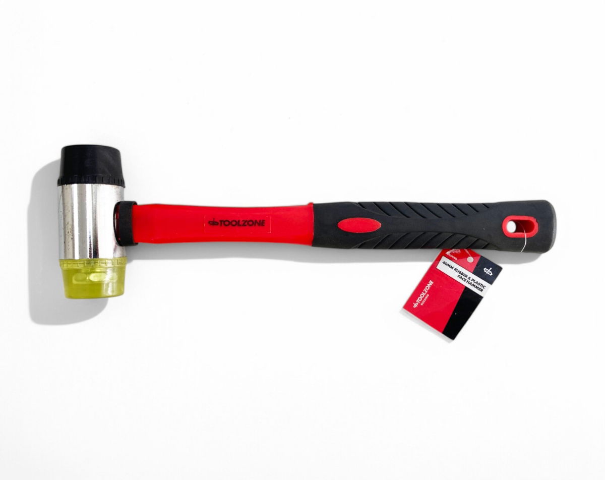 HAMMER RUBBER AND PLASTIC FACE 40mm FIBREGLASS HANDLE 330mm - TOOLZONE KDPHM127 thumbnail 4