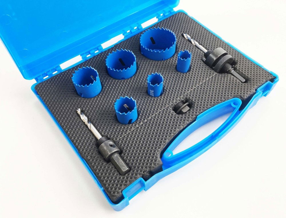 HOLE SAW SET ELECTRICIANS 9pc HSS M3 SIZES 18-51mm - TOOLZONE KDPHS028 thumbnail 4