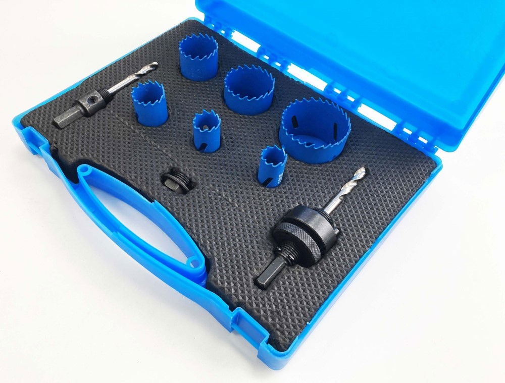 HOLE SAW SET ELECTRICIANS 9pc HSS M3 SIZES 18-51mm - TOOLZONE KDPHS028 thumbnail 5