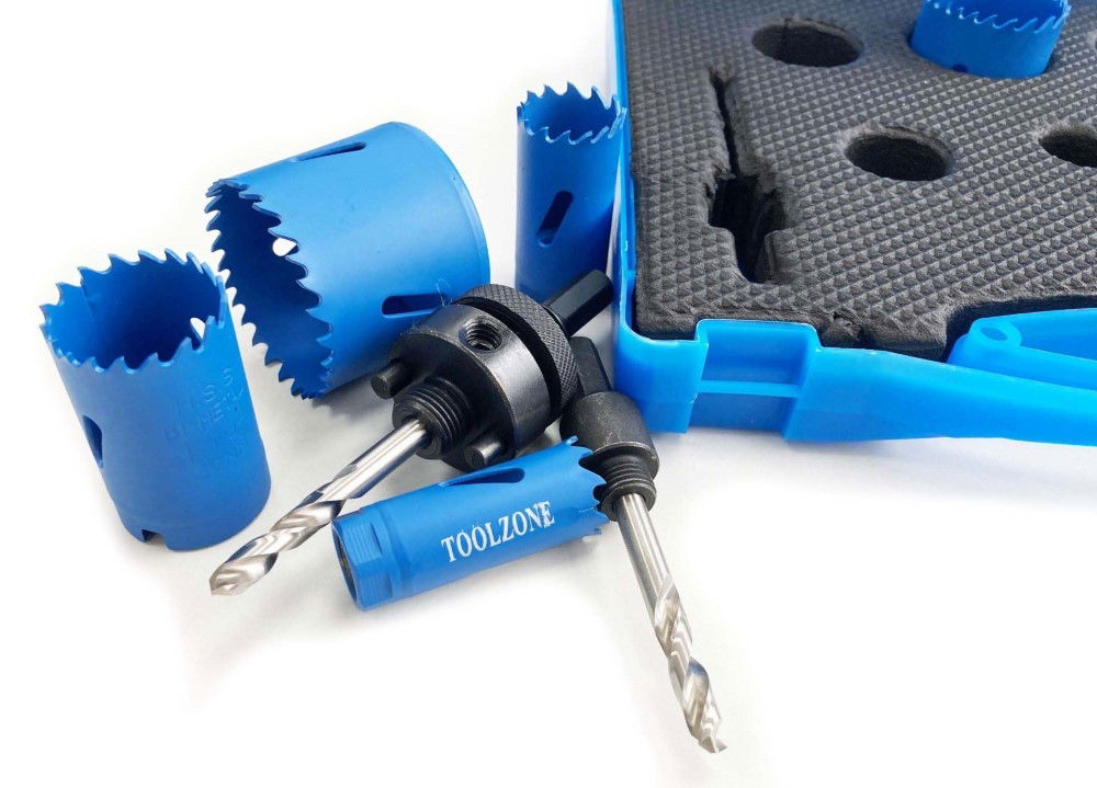 HOLE SAW SET ELECTRICIANS 9pc HSS M3 SIZES 18-51mm - TOOLZONE KDPHS028 thumbnail 6