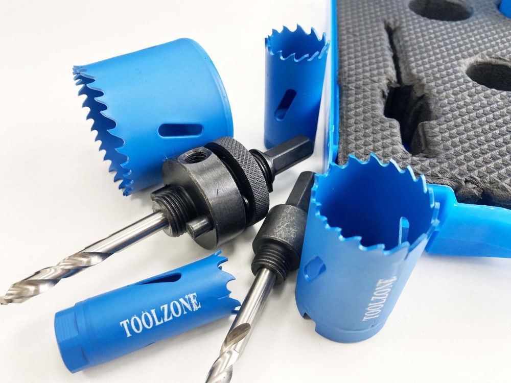 HOLE SAW SET ELECTRICIANS 9pc HSS M3 SIZES 18-51mm - TOOLZONE KDPHS028 thumbnail 7