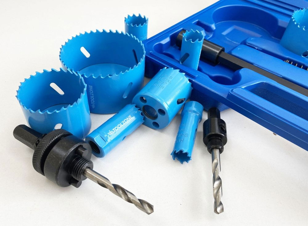 HOLE SAW SET BIMETAL 17pc M3 VARIABLE PITCH SIZES 16-76mm - TOOLZONE KDPHS029 thumbnail 4