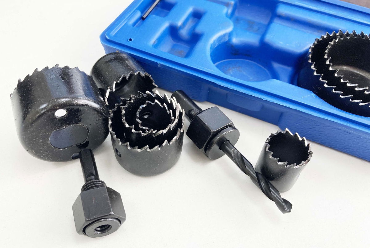 HOLE SAW SET 11pc CARBON STEEL SIZES 19-64mm - TOOLZONE KDPHS032 thumbnail 5