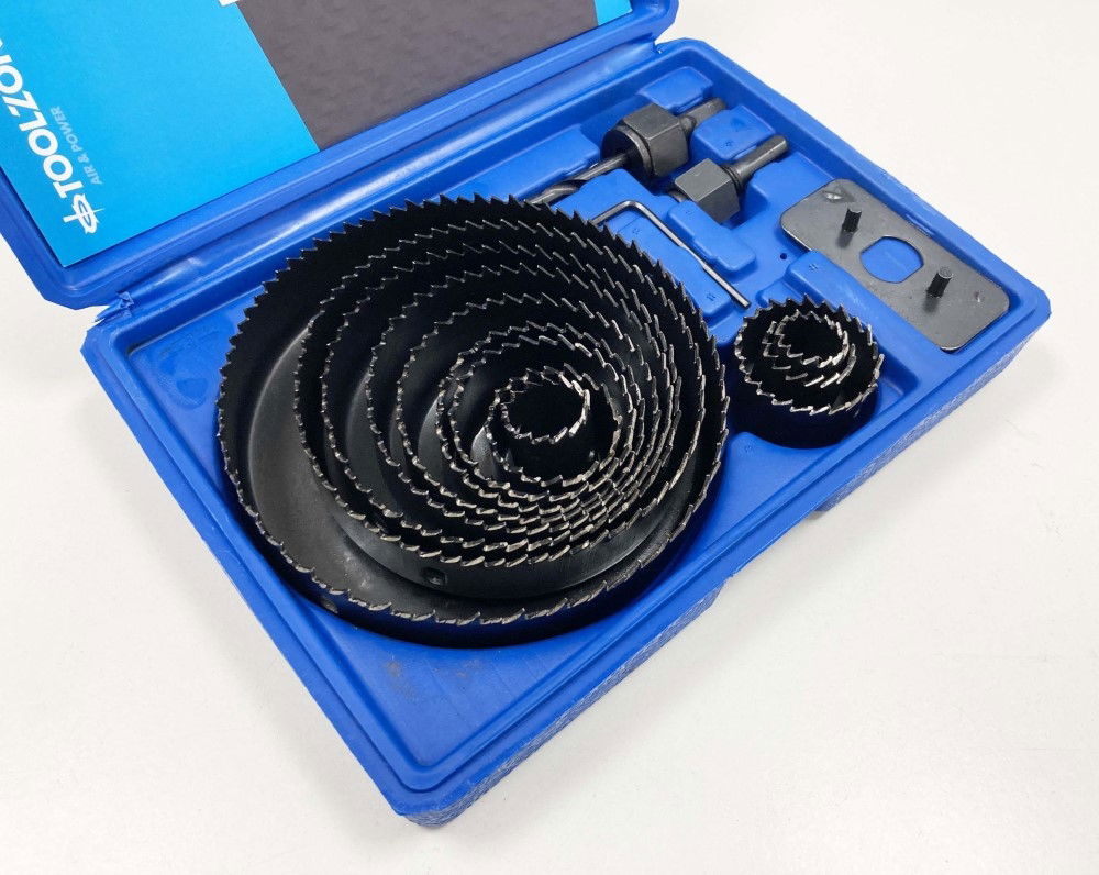HOLE SAW SET 16pc CARBON STEEL SIZES 19-127mm - TOOLZONE KDPHS034 thumbnail 5