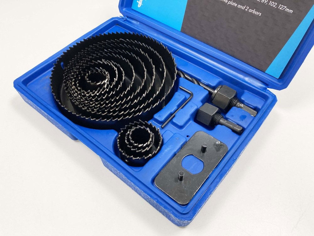 HOLE SAW SET 16pc CARBON STEEL SIZES 19-127mm - TOOLZONE KDPHS034 thumbnail 6