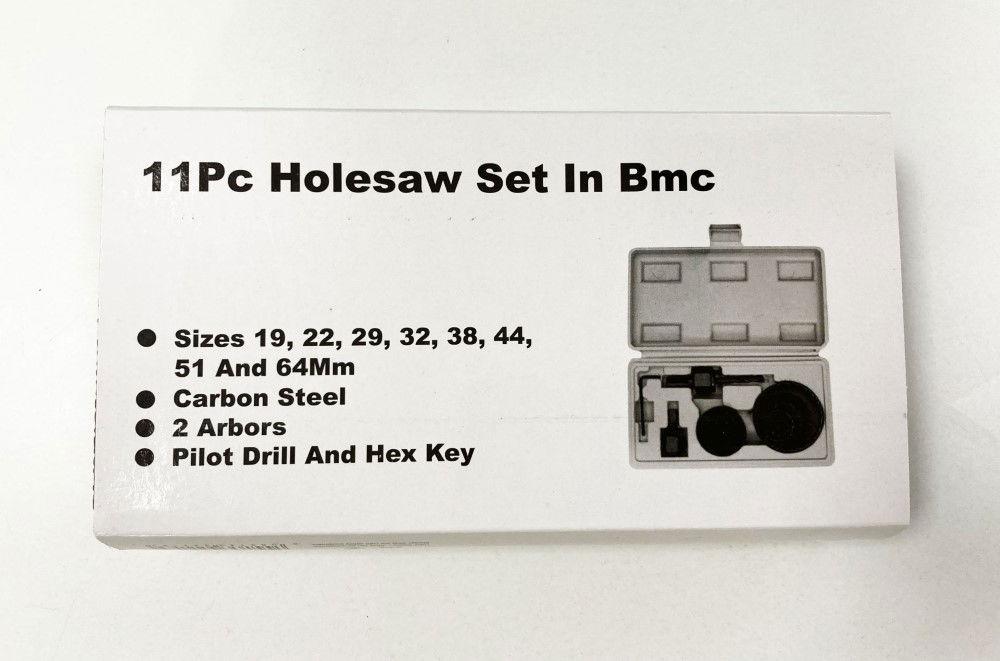 HOLE SAW SET 11pc CARBON STEEL SIZES 19-64mm - TOOLZONE KDPHS042