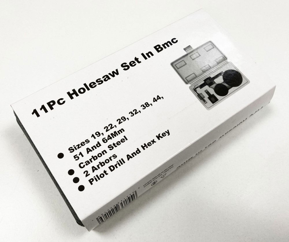 HOLE SAW SET 11pc CARBON STEEL SIZES 19-64mm - TOOLZONE KDPHS042 thumbnail 2