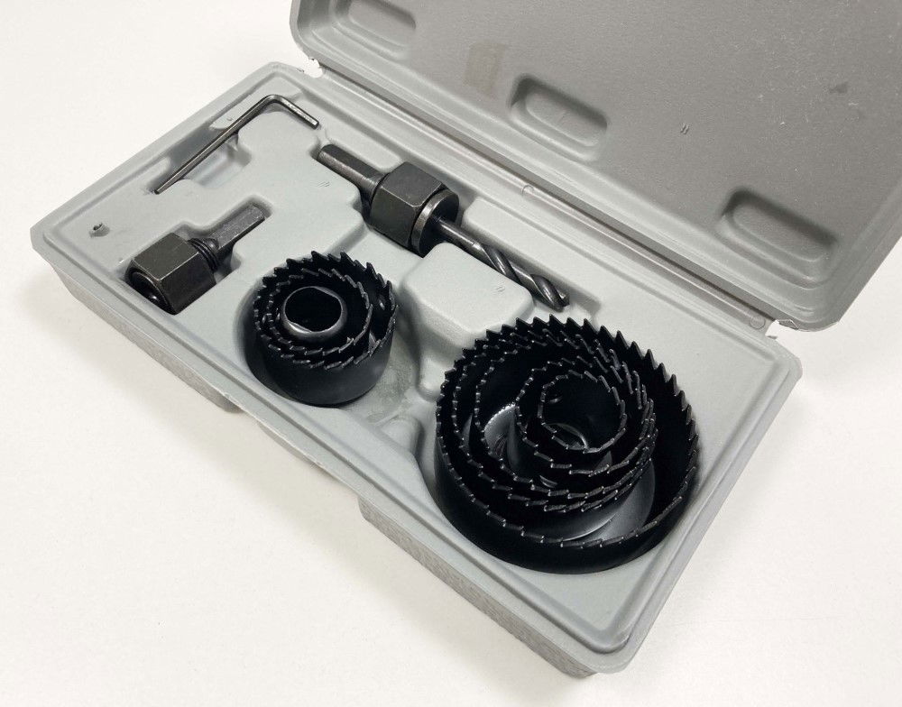 HOLE SAW SET 11pc CARBON STEEL SIZES 19-64mm - TOOLZONE KDPHS042 thumbnail 4