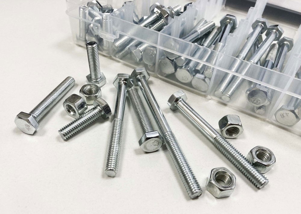 BOLTS AND NUTS ASSORTMENT 100pc 8mm M8 1.25mm PITCH - TOOLZONE KDPHW003 thumbnail 3
