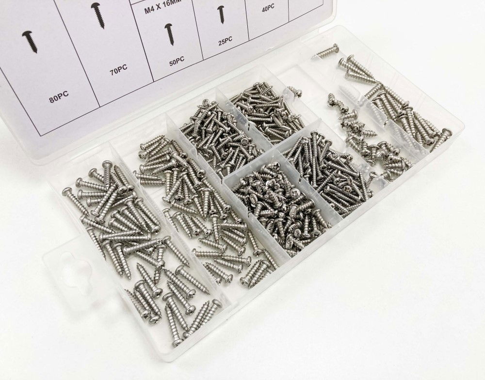 METAL SCREWS ASSORTMENT 410pc STAINLESS STEEL M3-M5 - TOOLZONE KDPHW012 thumbnail 5