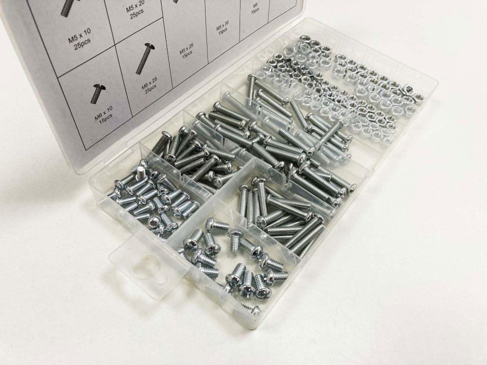 NUTS AND BOLTS ASSORTMENT 220pc M5-M6 VARIOUS LENGTHS - TOOLZONE KDPHW020 thumbnail 6