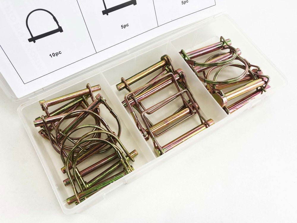 PTO PIN ASSORTMENT 20pc ZINC COATED STEEL 1/4, 5/16, 3/8 - TOOLZONE KDPHW022 thumbnail 5