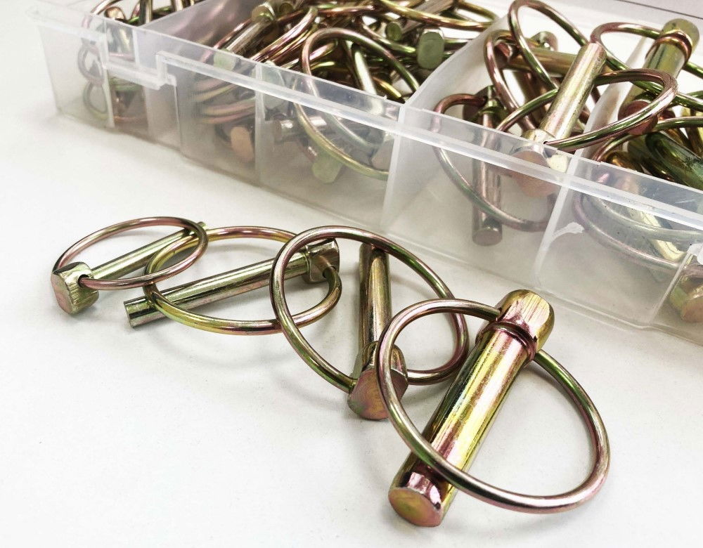 LYNCH PIN SET 50pc ZINC COATED STEEL VARIOUS SIZES - TOOLZONE KDPHW024 thumbnail 2