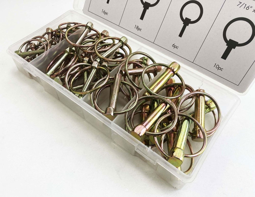 LYNCH PIN SET 50pc ZINC COATED STEEL VARIOUS SIZES - TOOLZONE KDPHW024 thumbnail 3