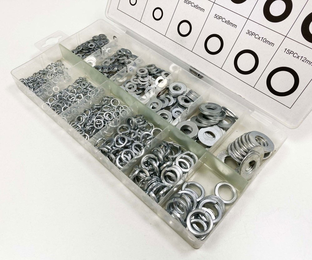FLAT AND SPRING WASHERS ASSORTMENT 790pc STAINLESS STEEL 4-12mm - TOOLZONE KDPHW025 thumbnail 4