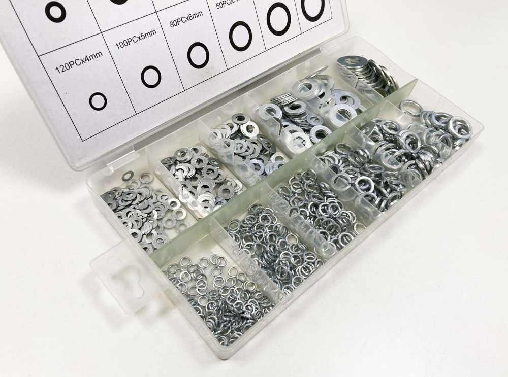 FLAT AND SPRING WASHERS ASSORTMENT 790pc STAINLESS STEEL 4-12mm - TOOLZONE KDPHW025 thumbnail 5