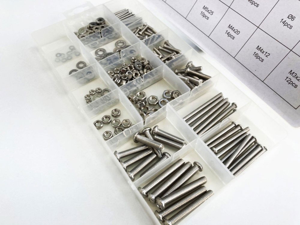 NUTS AND BOLTS ASSORTMENT 246pc STAINLESS STEEL M3-M6 - TOOLZONE KDPHW037 thumbnail 4