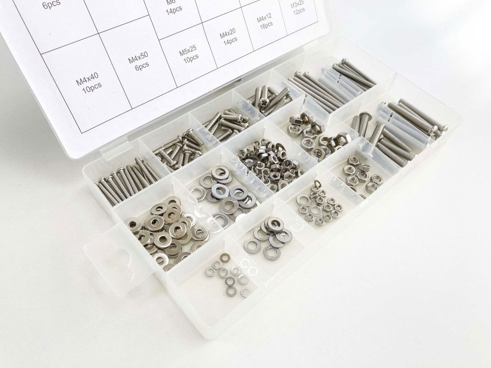 NUTS AND BOLTS ASSORTMENT 246pc STAINLESS STEEL M3-M6 - TOOLZONE KDPHW037 thumbnail 5