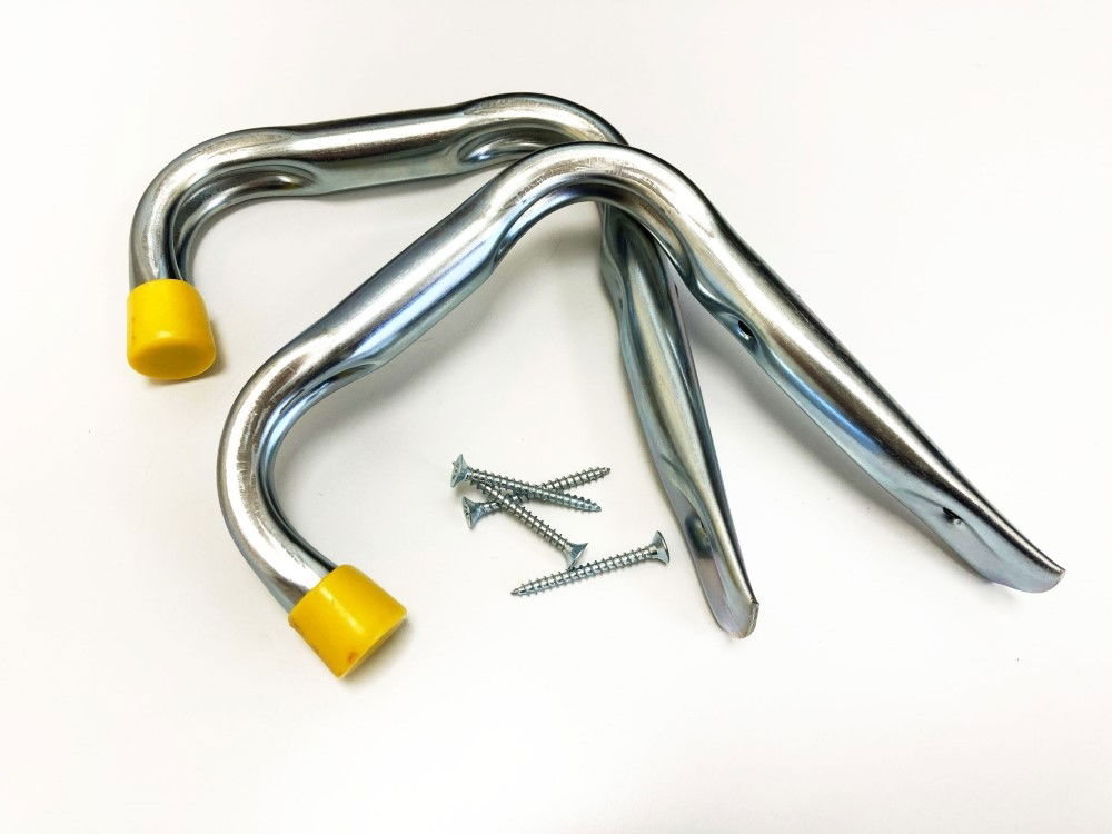 JUMBO HOOK SET 2pc 140x140mm WITH FIXINGS PLASTIC END CAPS - TOOLZONE KDPHW062 thumbnail 4