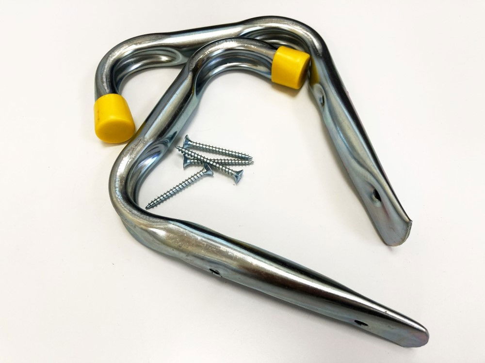 JUMBO HOOK SET 2pc 140x140mm WITH FIXINGS PLASTIC END CAPS - TOOLZONE KDPHW062 thumbnail 5