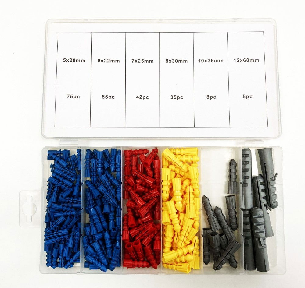 WALLPLUGS ASSORTMENT 220pc 5-12mm IN POLY BOX - TOOLZONE KDPHW070 thumbnail 7