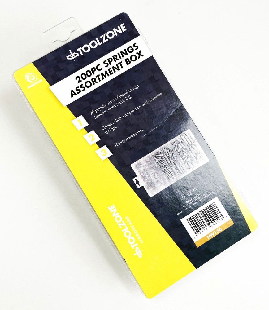 SPRING ASSORTMENT 200pc COMPRESSION AND EXTENSION IN BOX - TOOLZONE KDPHW156 thumbnail 2