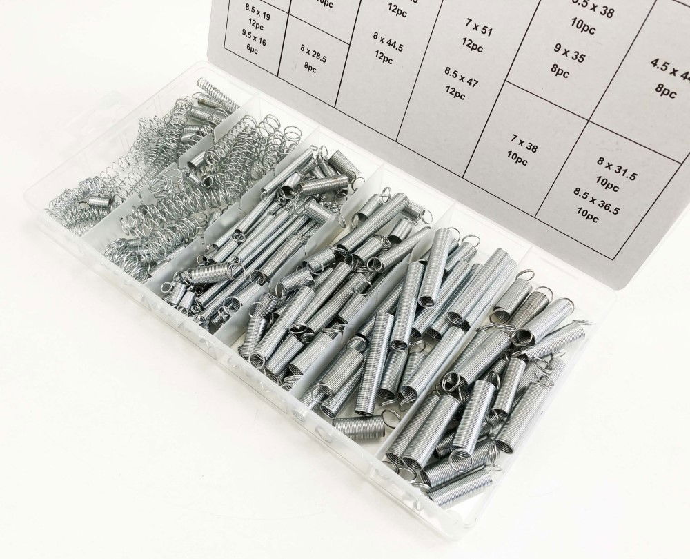 SPRING ASSORTMENT 200pc COMPRESSION AND EXTENSION IN BOX - TOOLZONE KDPHW156 thumbnail 3