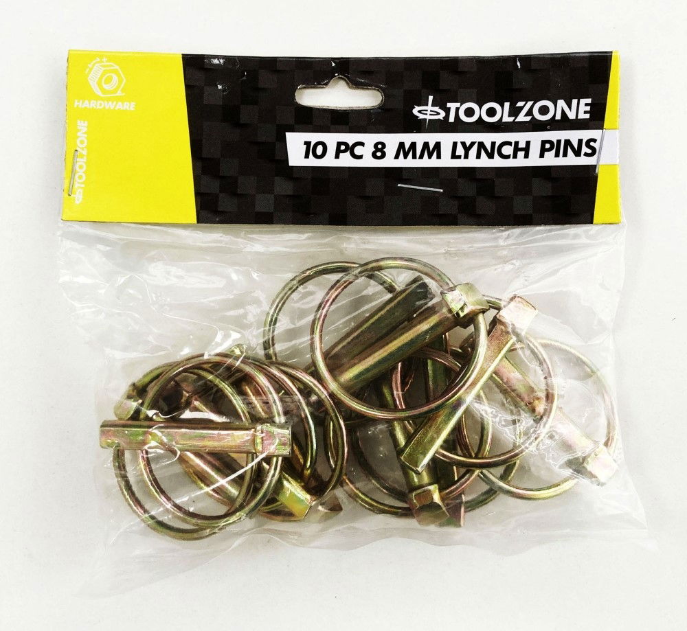 LINKAGE PIN SET 10pc 8mm GALVANISED - TOOLZONE KDPHW164 image 1