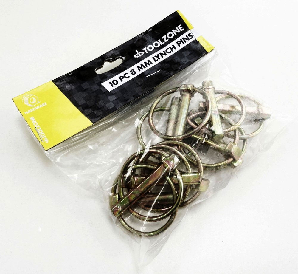 LINKAGE PIN SET 10pc 8mm GALVANISED - TOOLZONE KDPHW164 thumbnail 2
