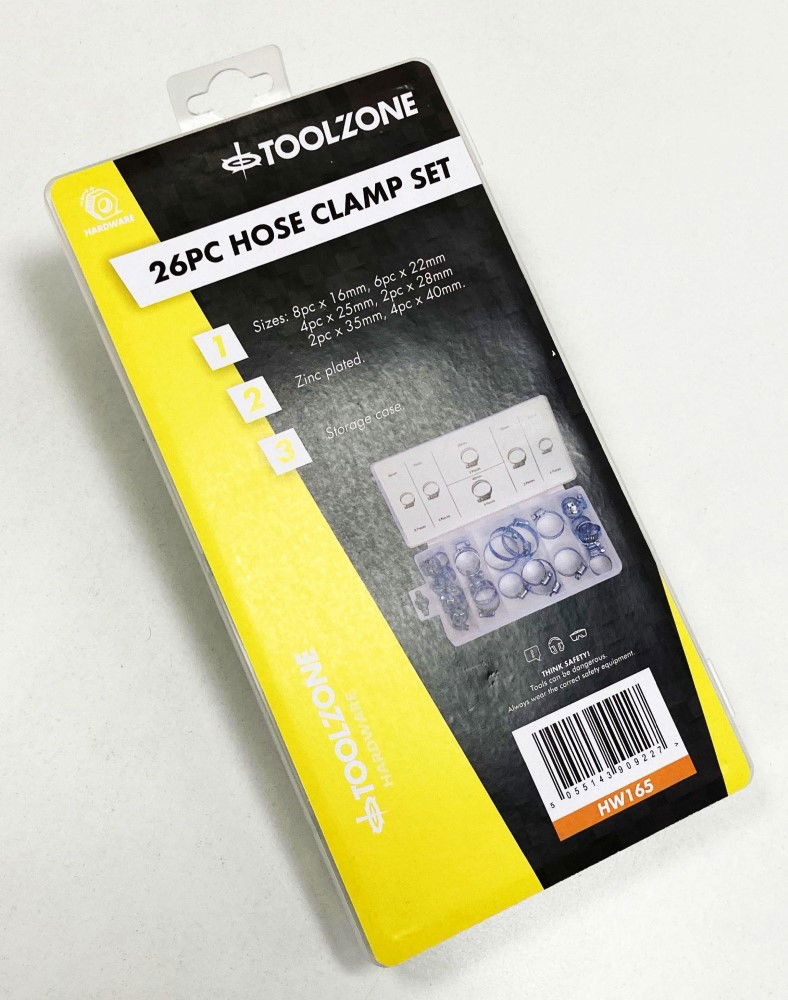 HOSE CLAMP ASSORTMENT 26pc IN STORAGE BOX - TOOLZONE KDPHW165 thumbnail 4