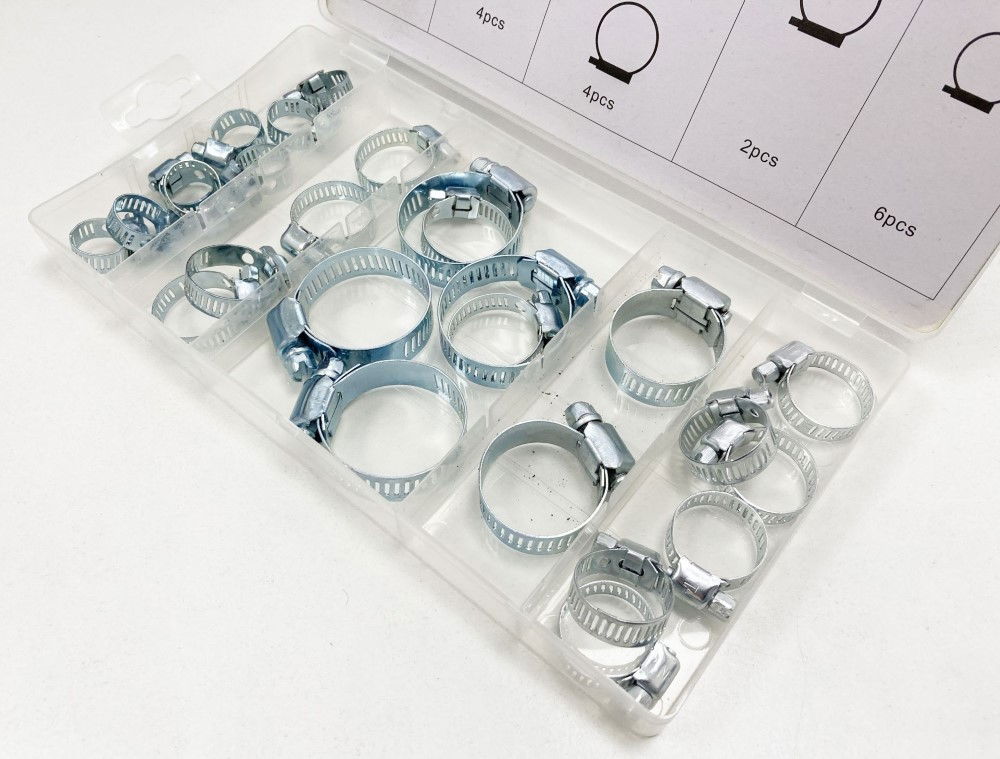 HOSE CLAMP ASSORTMENT 26pc IN STORAGE BOX - TOOLZONE KDPHW165 thumbnail 6