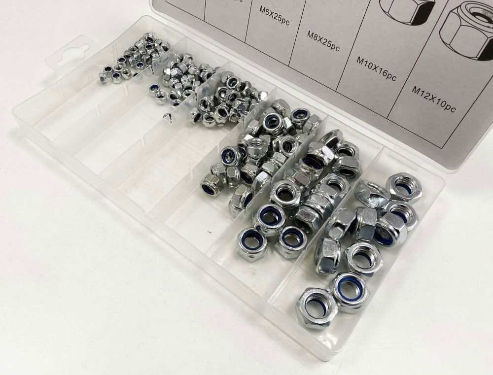 LOCKNUT ASSORTMENT 146pc IN STORAGE BOX - TOOLZONE KDPHW166 thumbnail 3