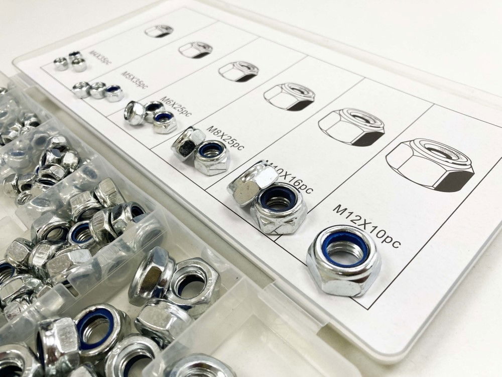 LOCKNUT ASSORTMENT 146pc IN STORAGE BOX - TOOLZONE KDPHW166 thumbnail 5