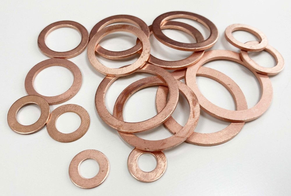 COPPER WASHER ASSORTMENT 140pc SOLID IN STORAGE BOX - TOOLZONE KDPHW180 thumbnail 3