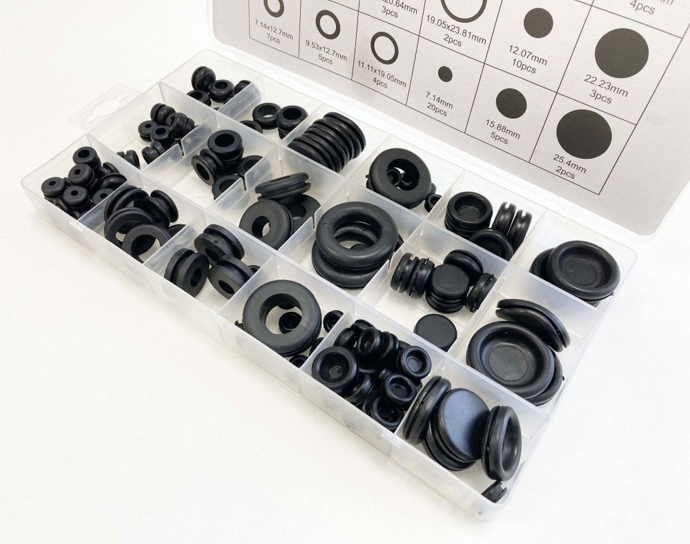 RUBBER GROMMET ASSORTMENT 125pc IN STORAGE BOX - TOOLZONE KDPHW182 thumbnail 4