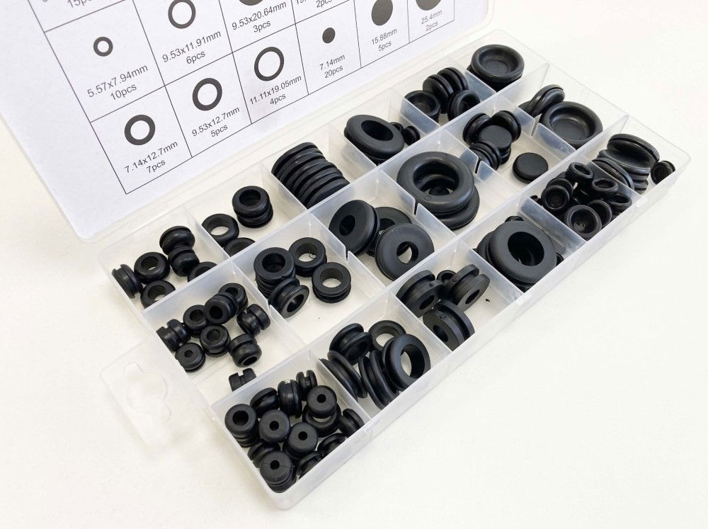 RUBBER GROMMET ASSORTMENT 125pc IN STORAGE BOX - TOOLZONE KDPHW182 thumbnail 5